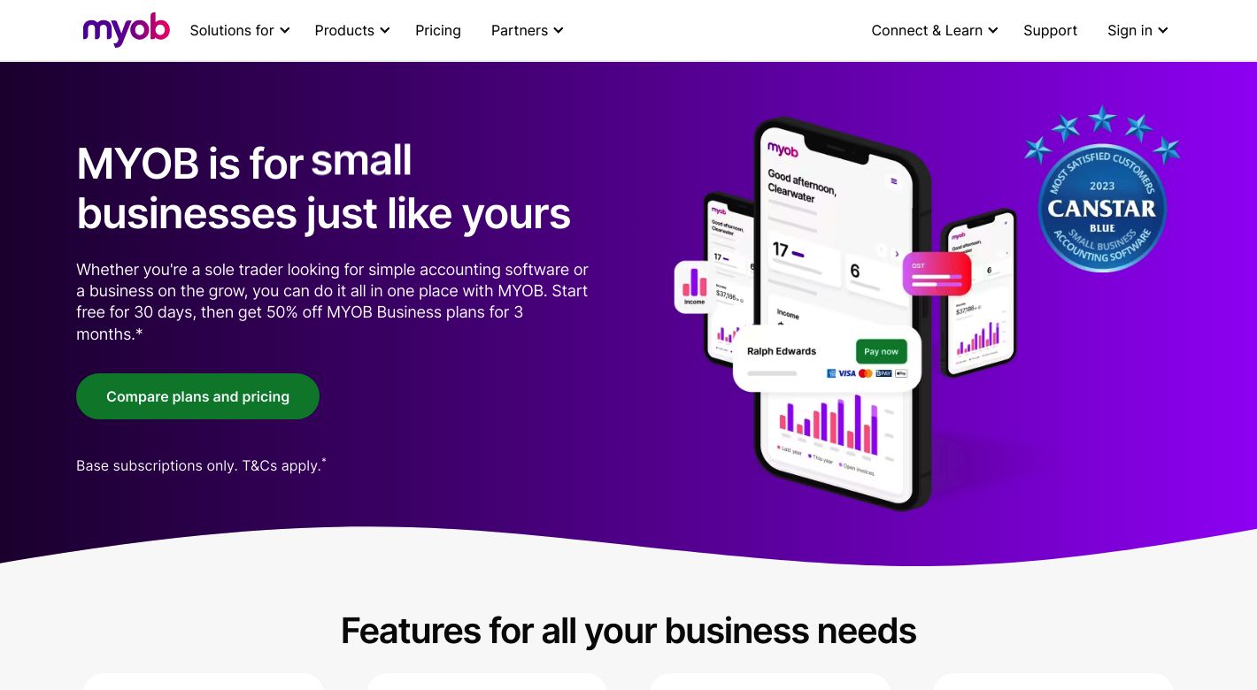 MYOB Website