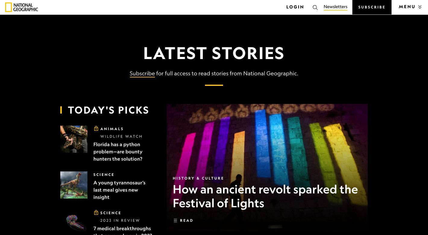 National Geographic Website