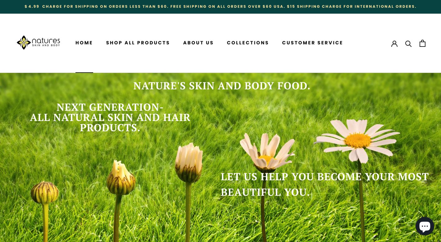 Nature's Skin And Body Website