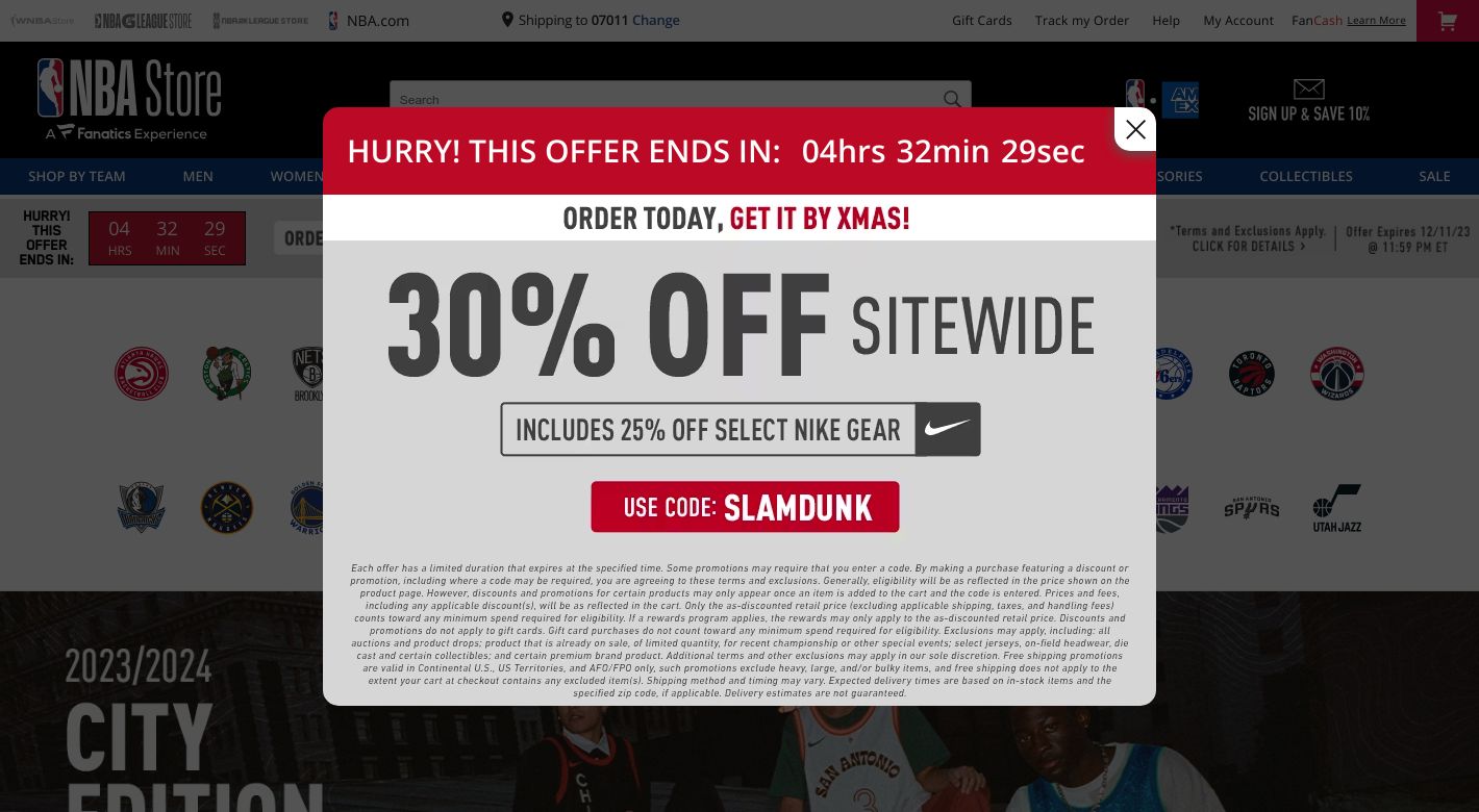 NBA Store Website