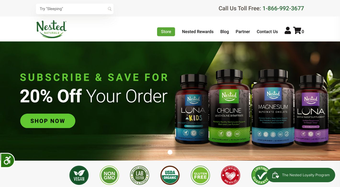 Nested Naturals Website