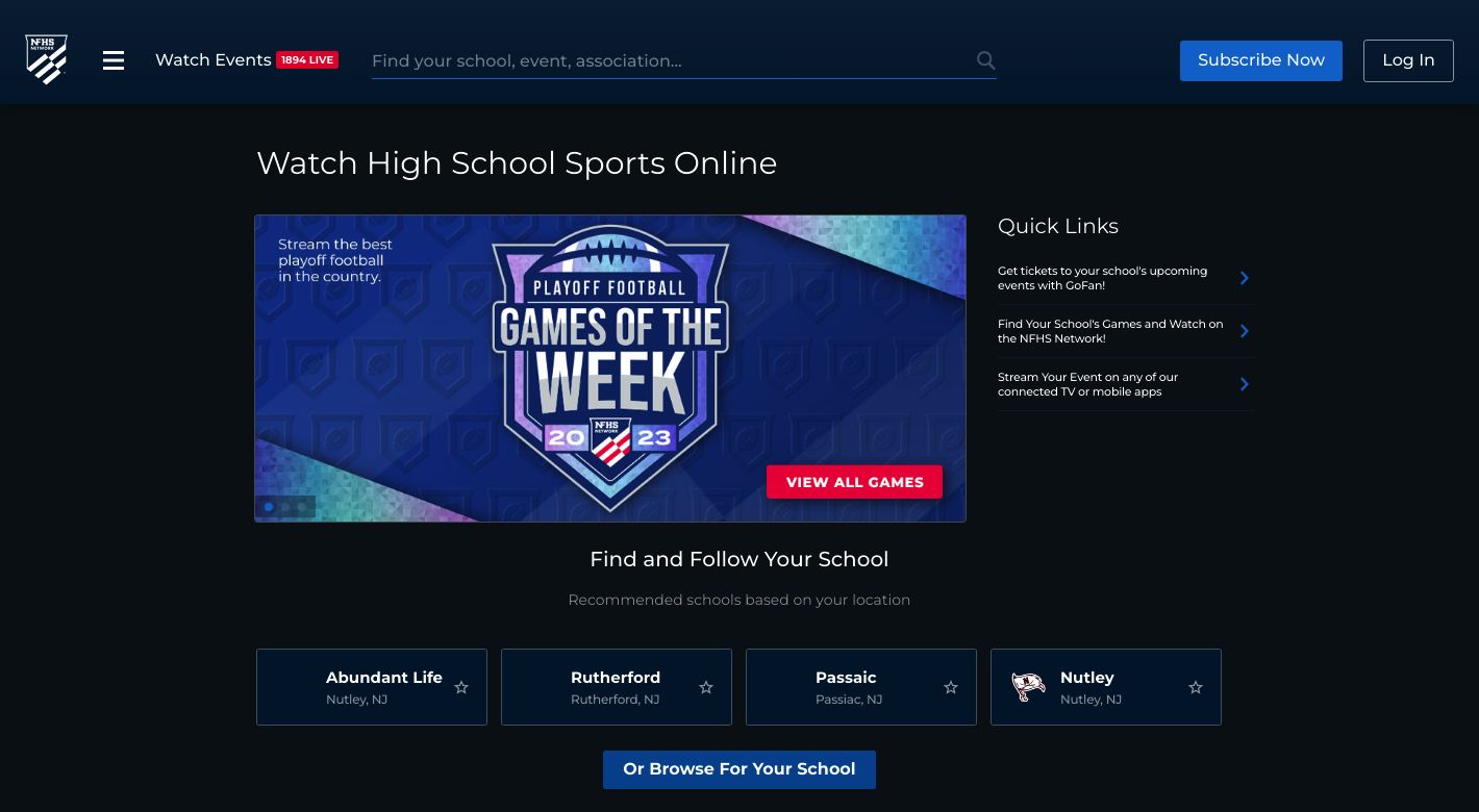 NFHS Network Website