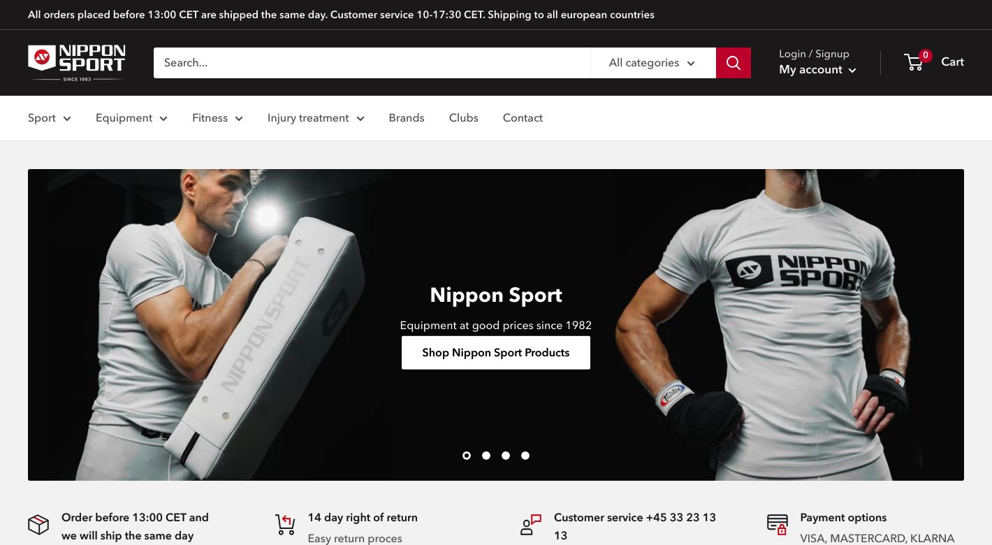 Nippon Sport ApS Website