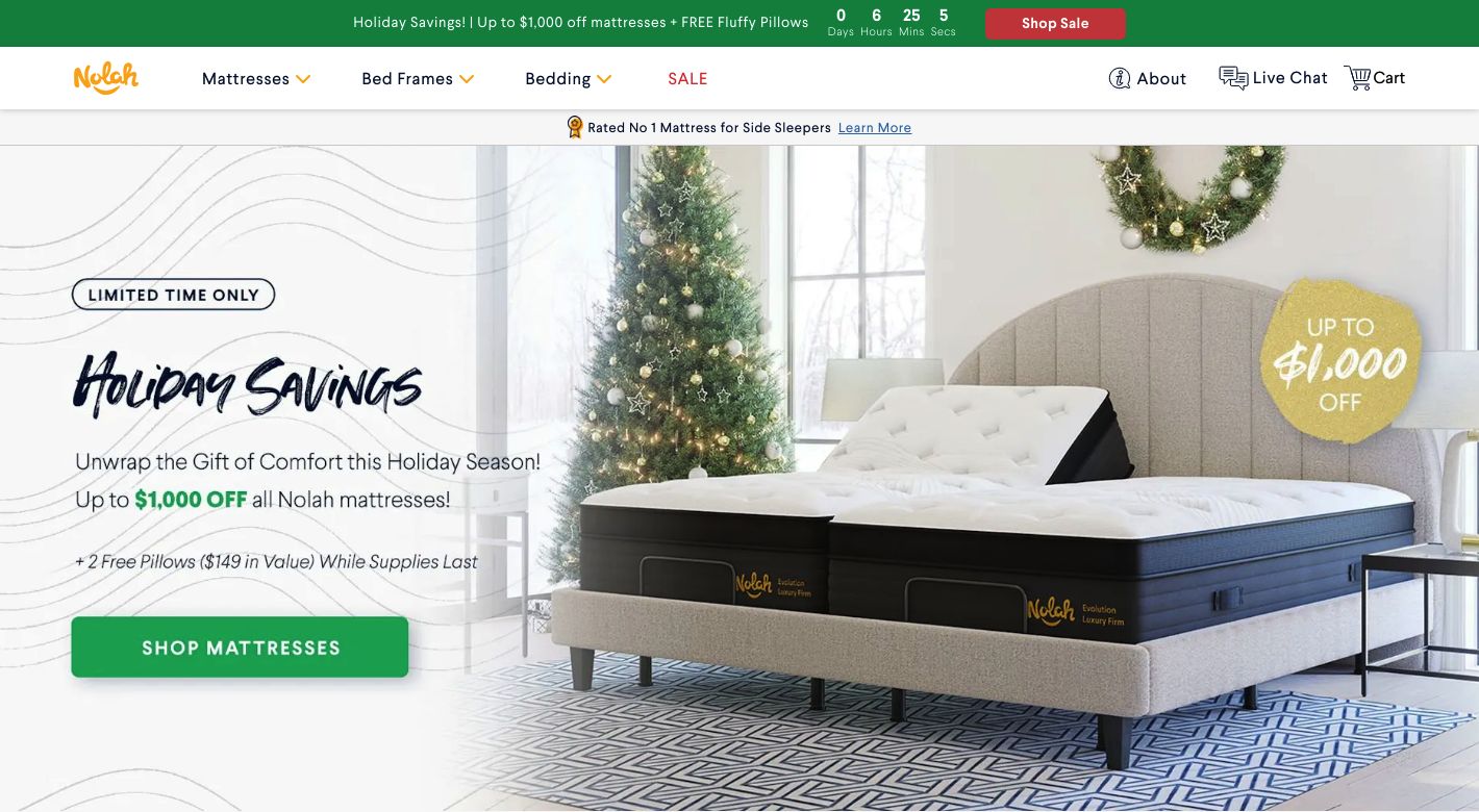 Nolah Mattress Website