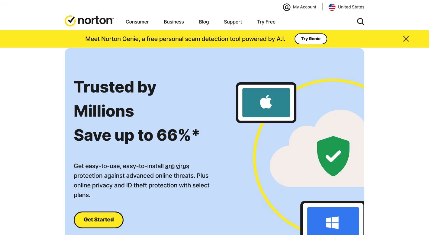 Norton LifeLock Website