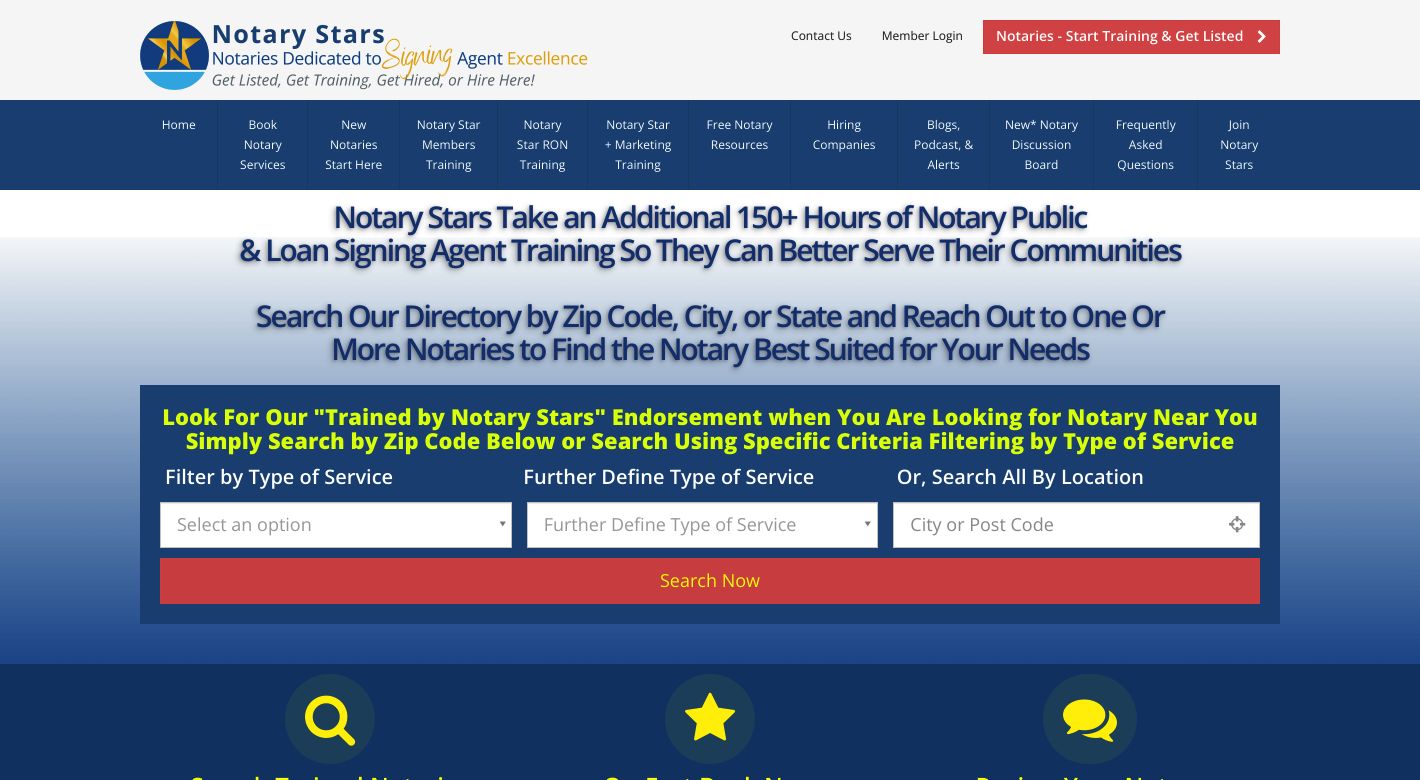 Notary Stars Website