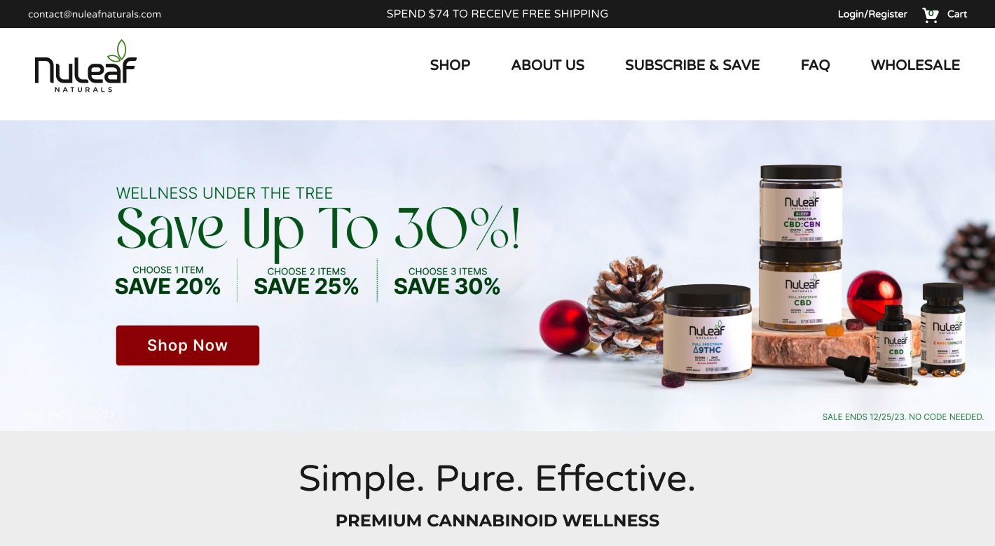 NuLeaf Naturals CBD Website