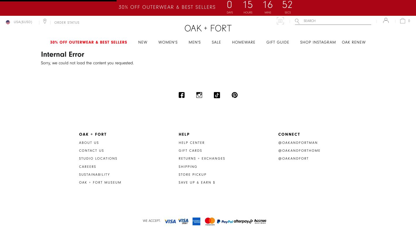 OAK + FORT Website