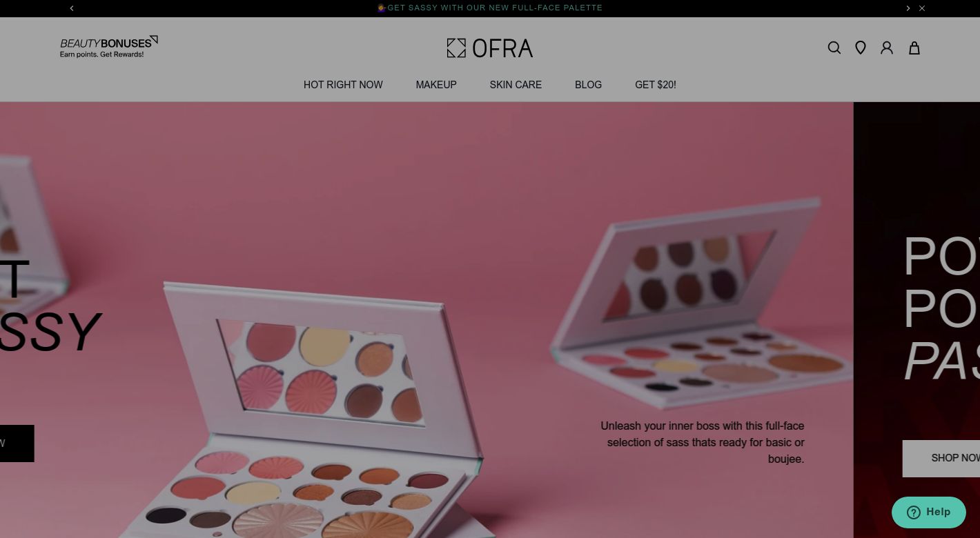 OFRA Cosmetics Website