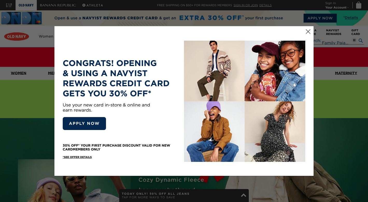 Old Navy Website