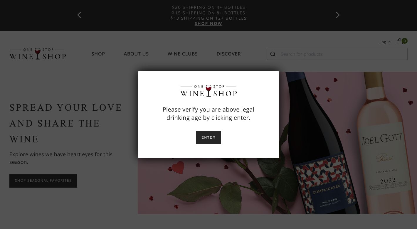 One Stop Wine Shop Website