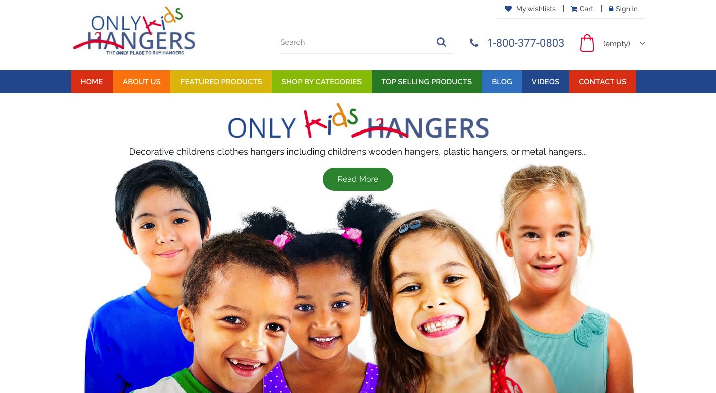 Only Kids Hangers Website