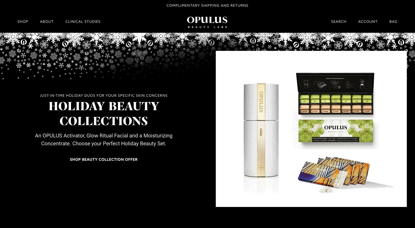 OPULUS Beauty Labs Website