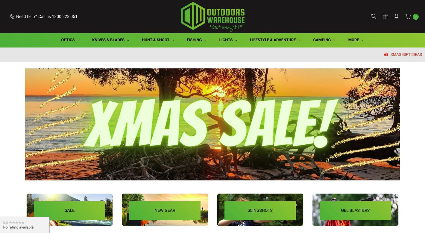 Outdoors Warehouse Website