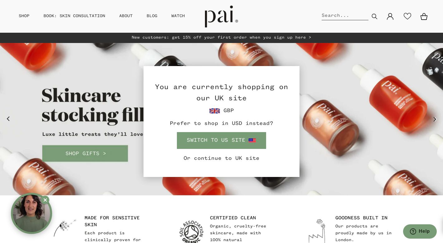 Pai Skincare Website