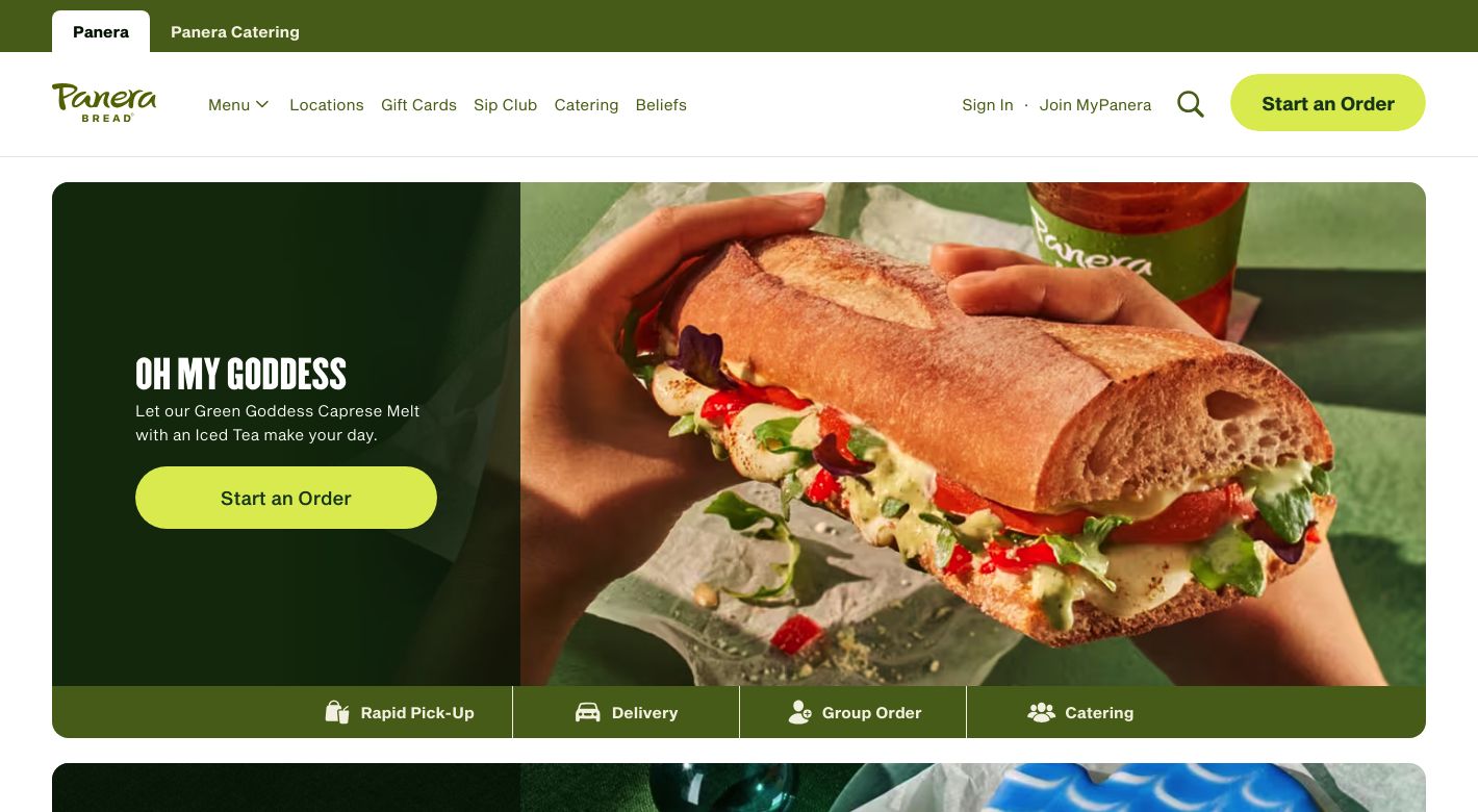 Panera Bread Website