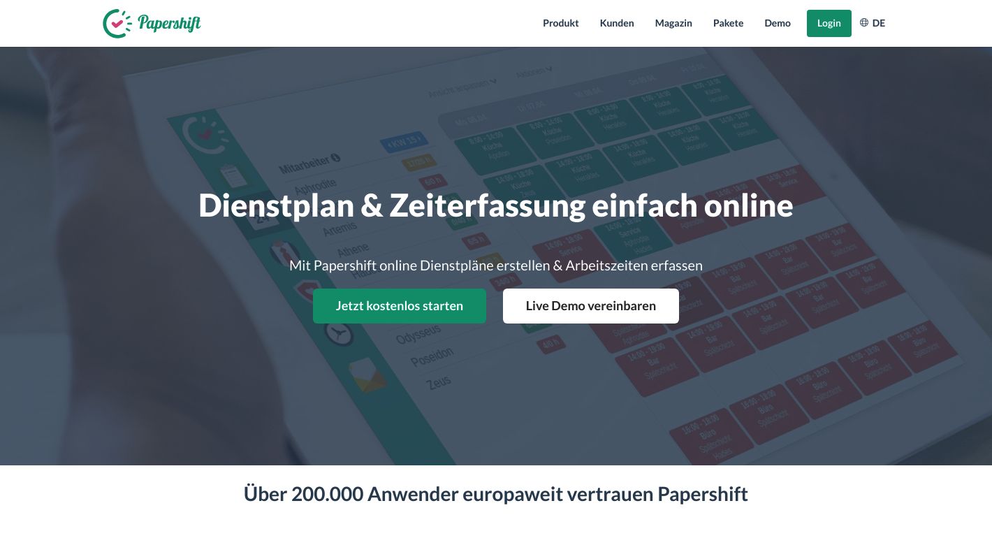 Papershift Website