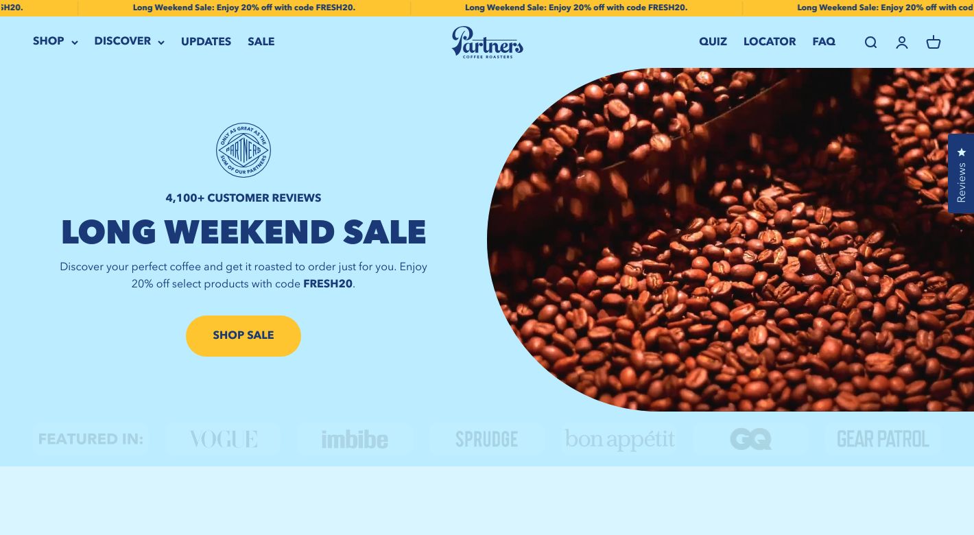 Partners Coffee Website