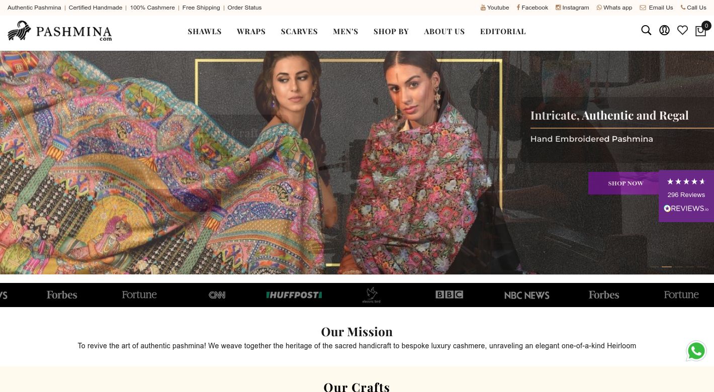 Pashmina.com Website