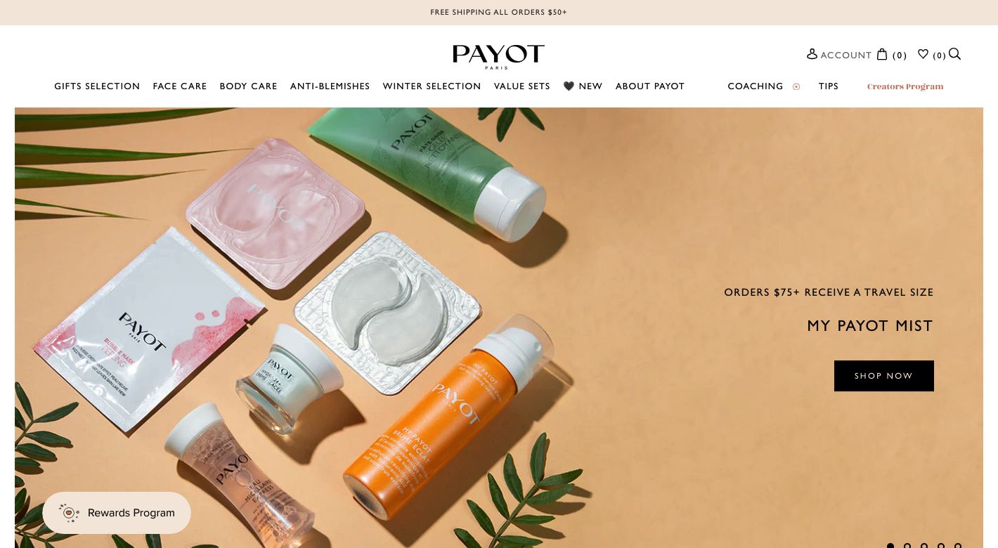 PAYOT Paris Website