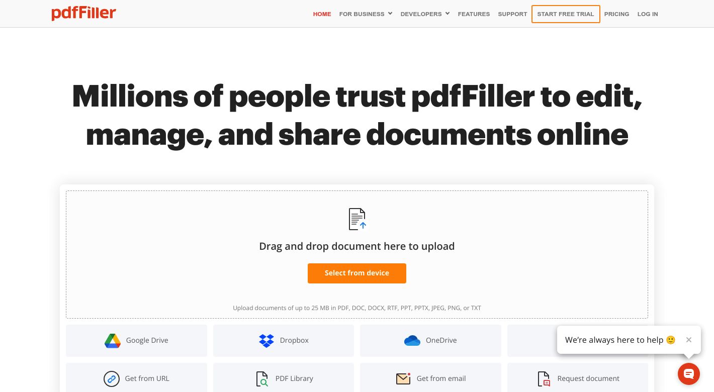 pdfFiller Website