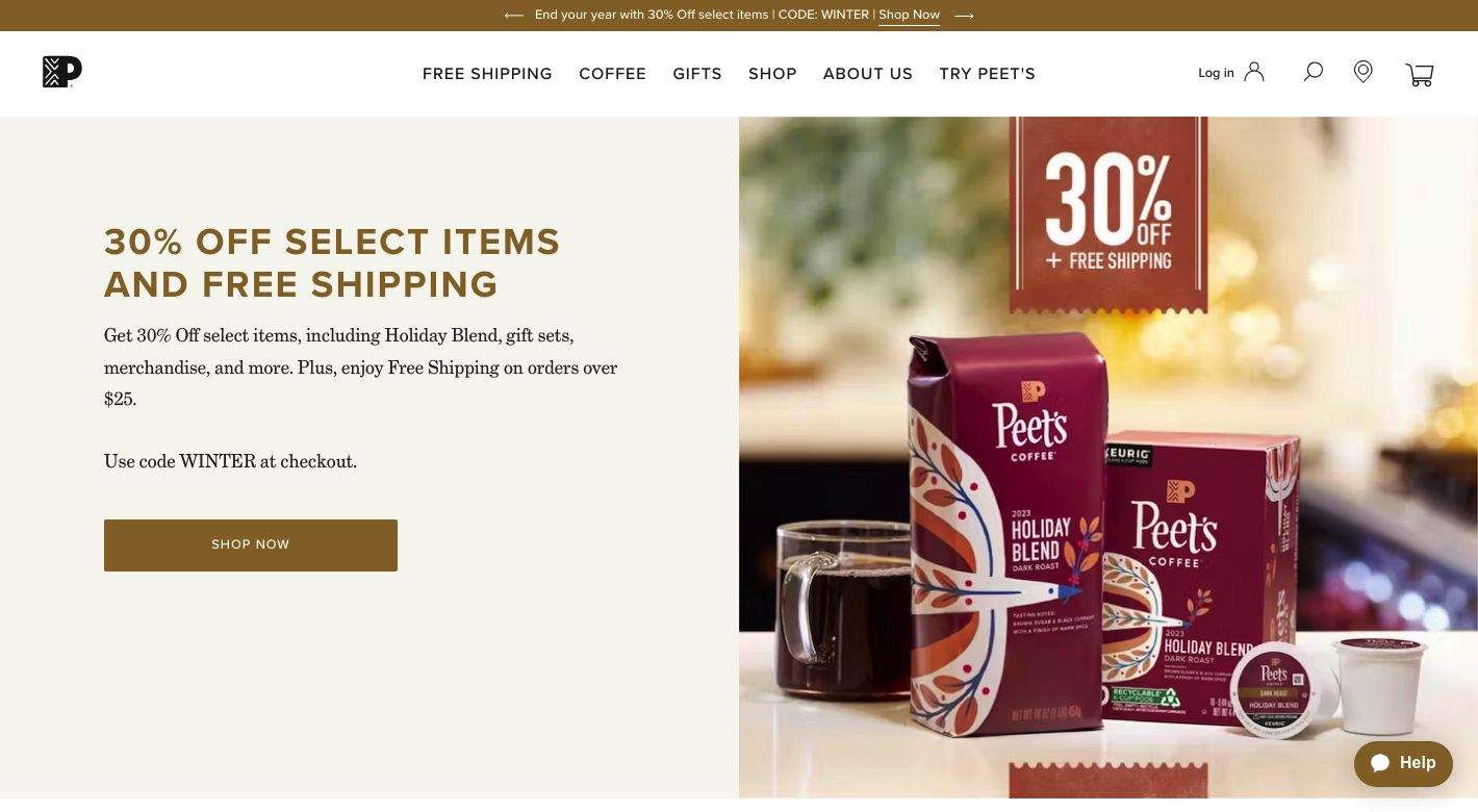 Peet's Coffee Website