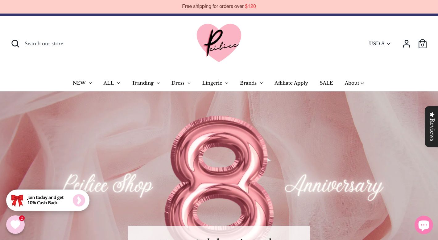 Peiliee Shop Website