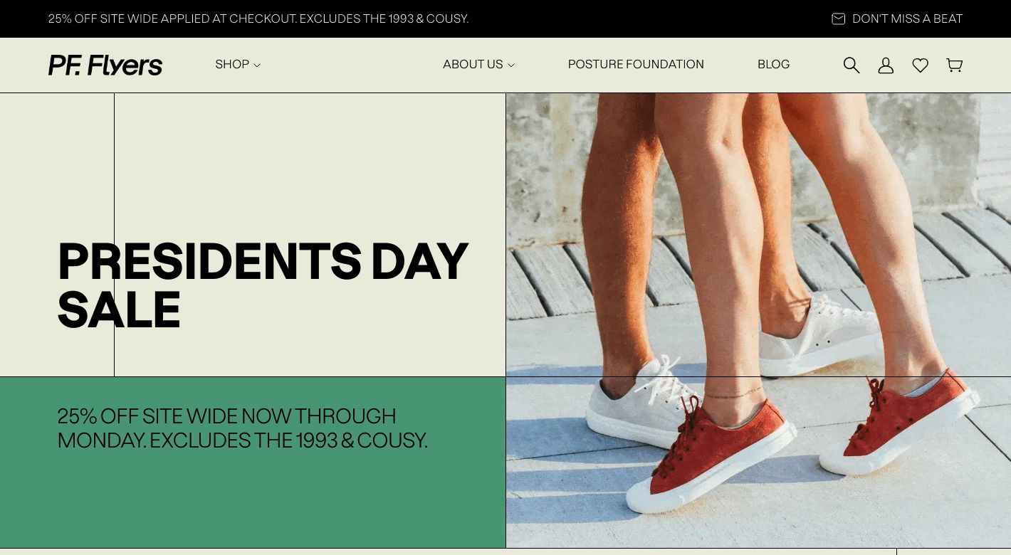 PF Flyers Website