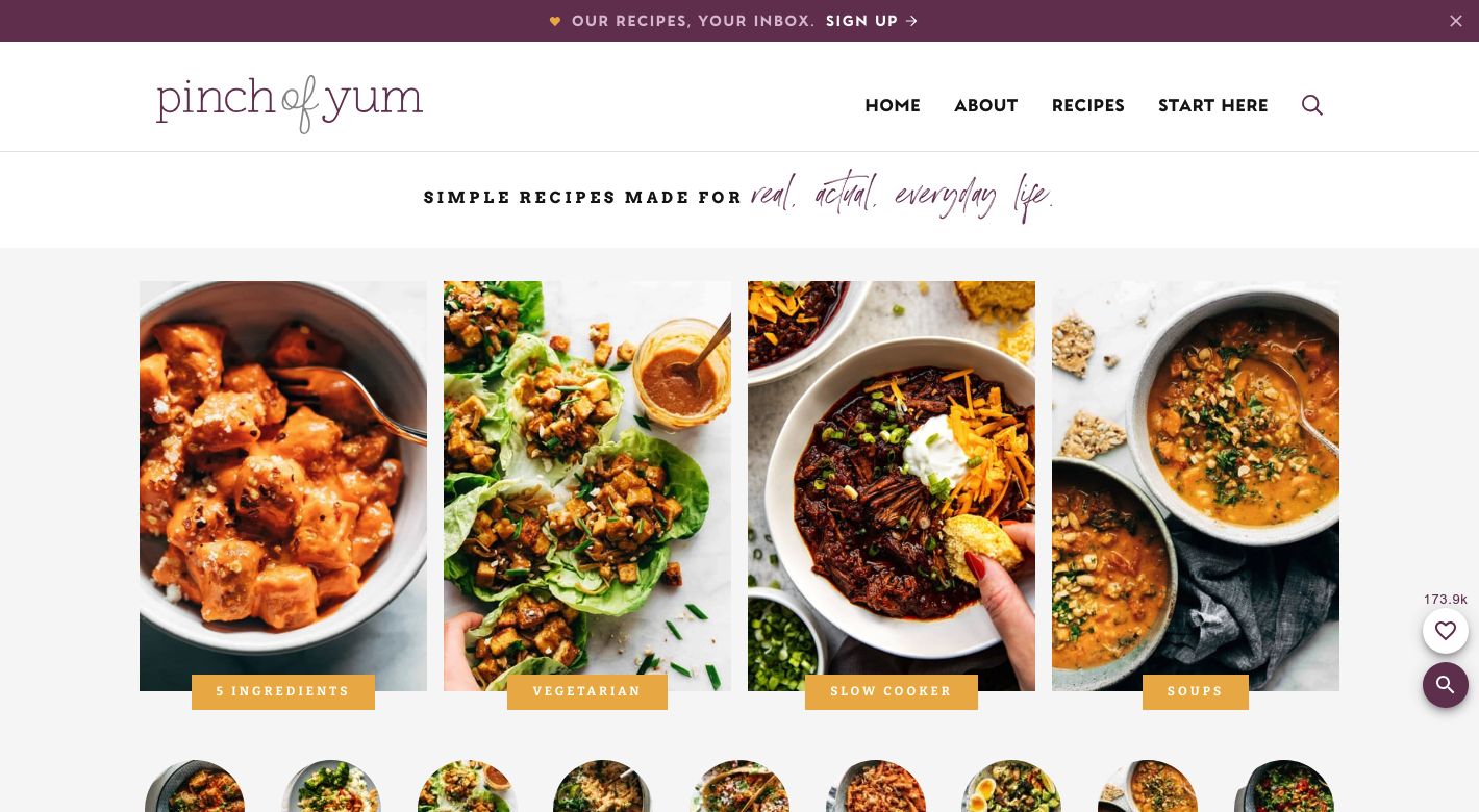 Pinch of Yum Website