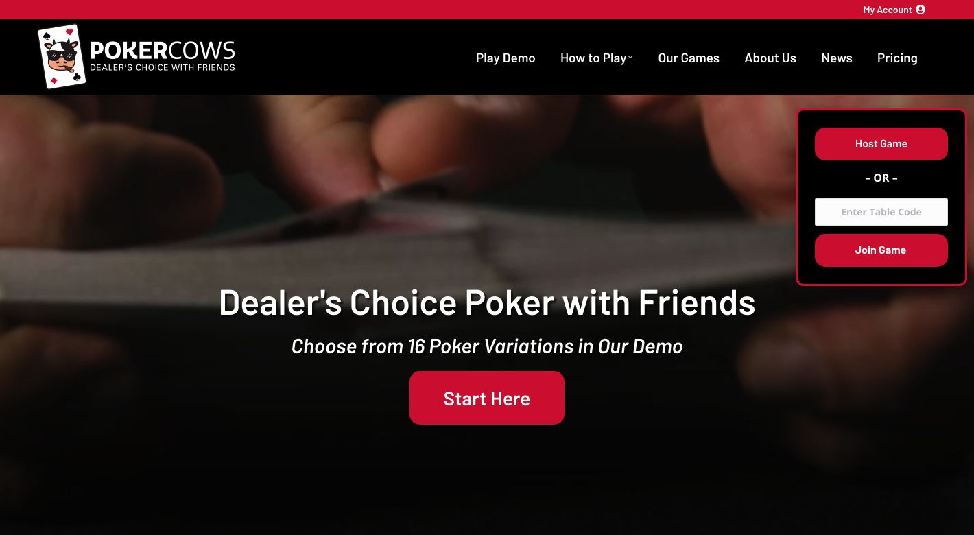 Poker Cows Website