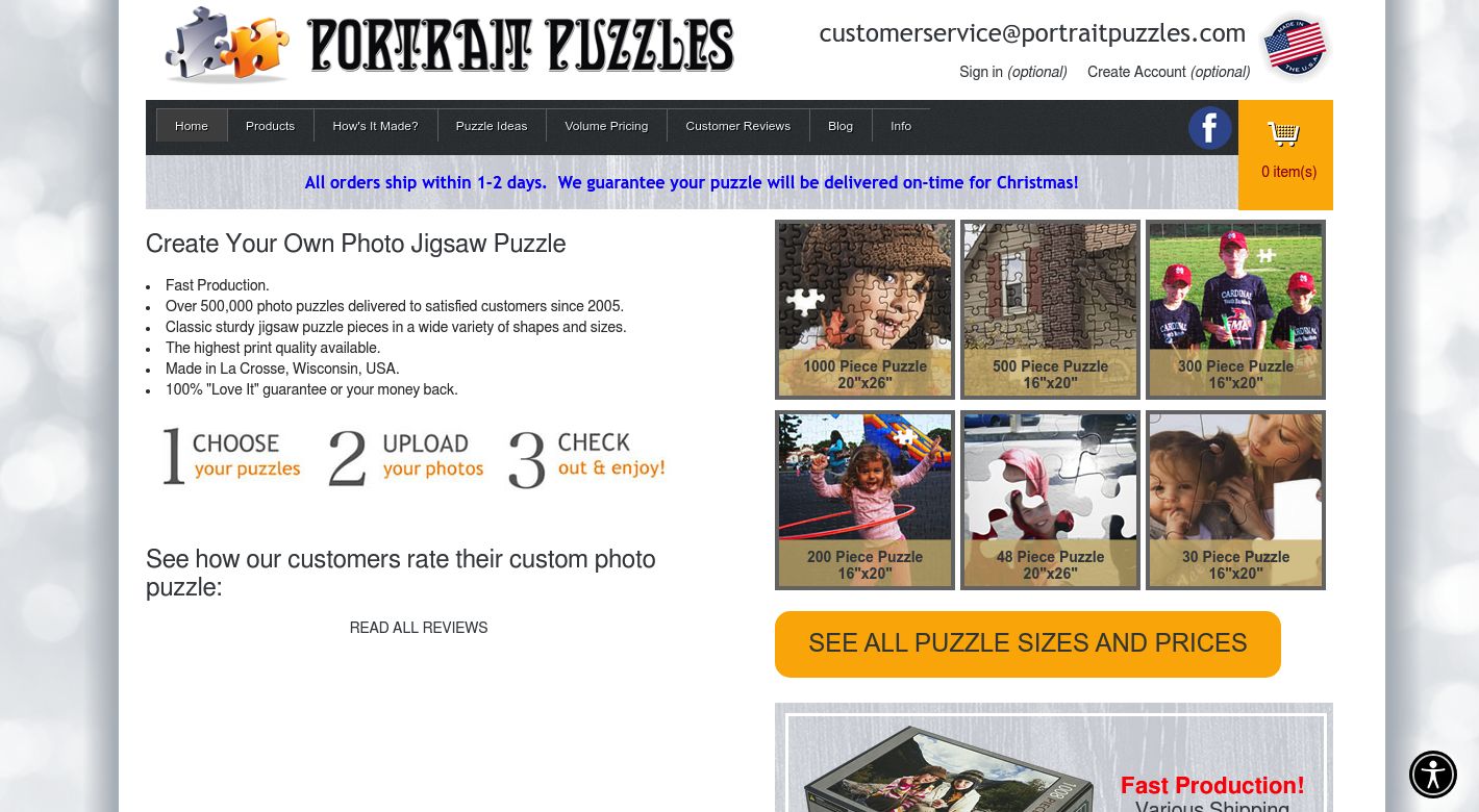 Portrait Puzzles Website