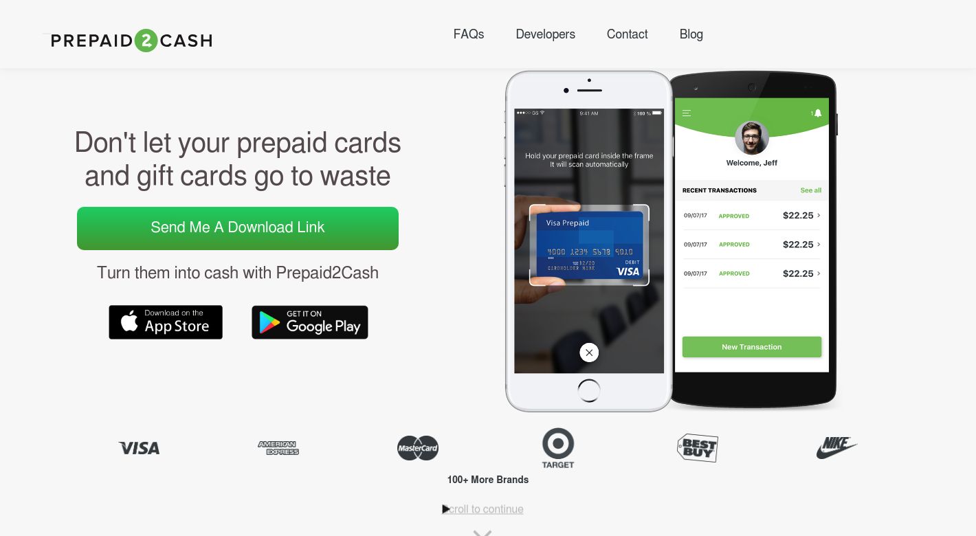 Prepaid2Cash Website