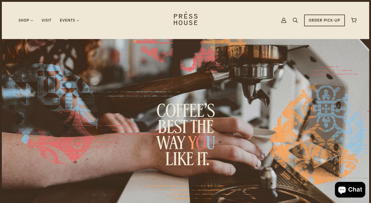 Press House Coffee Website