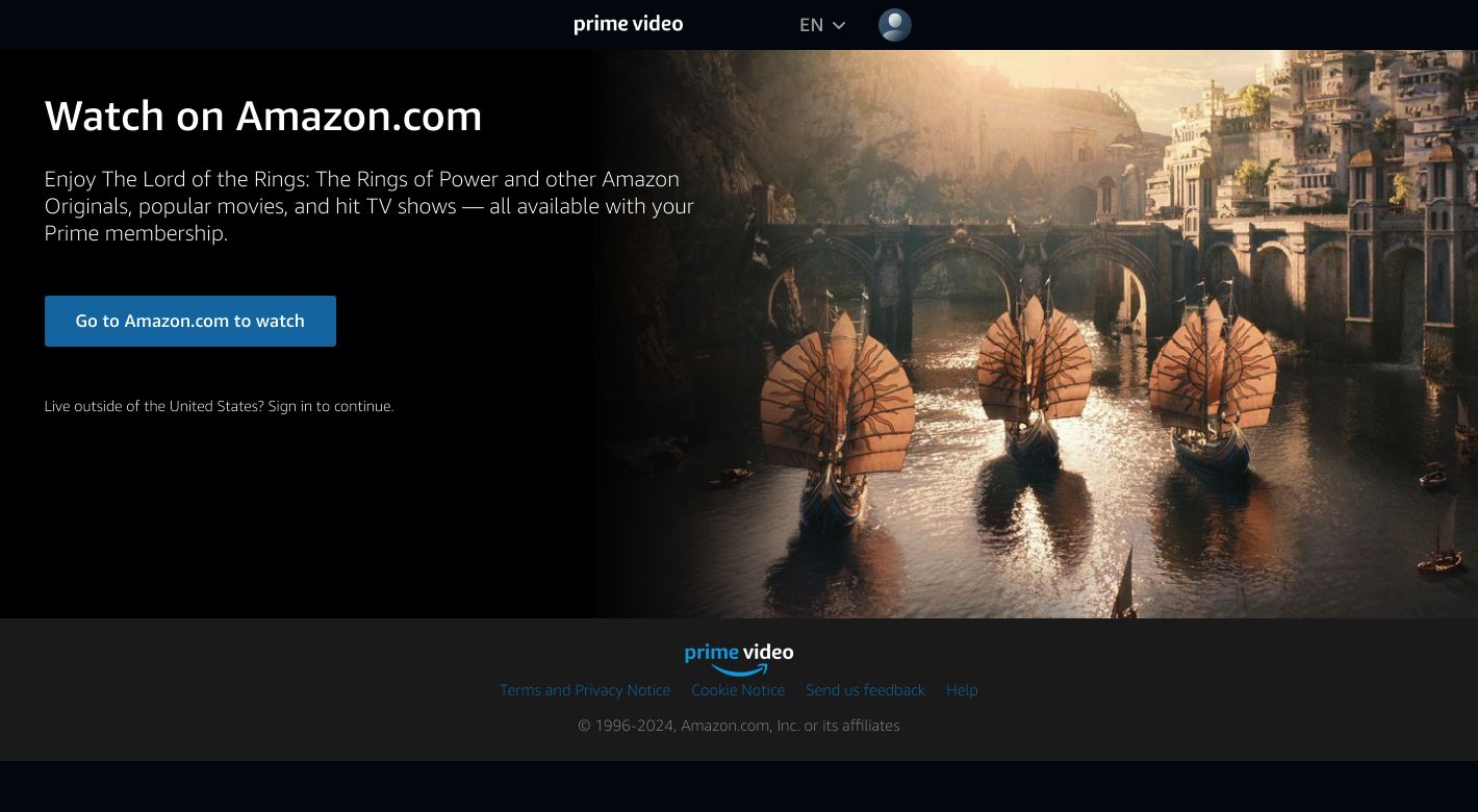 Prime Video Website