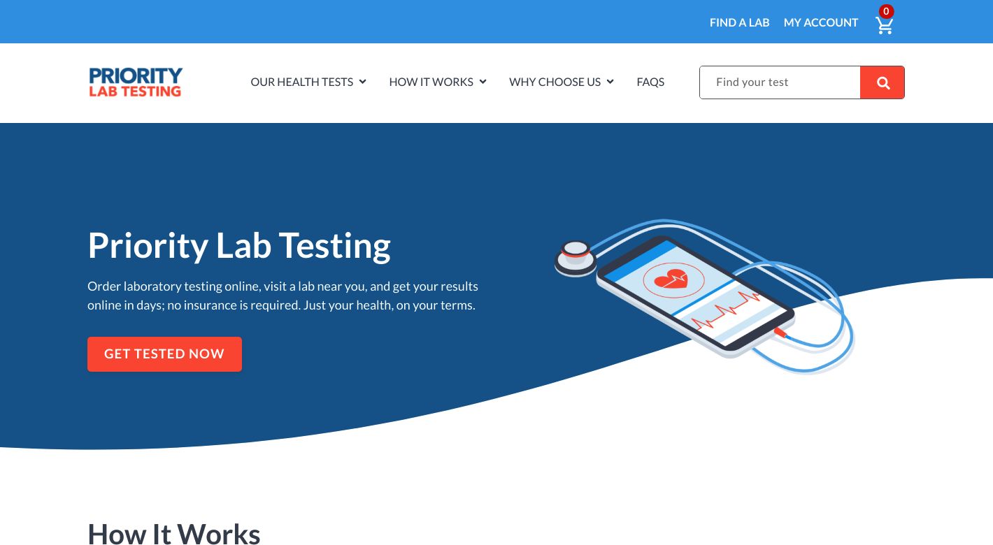 Priority Lab Testing Website