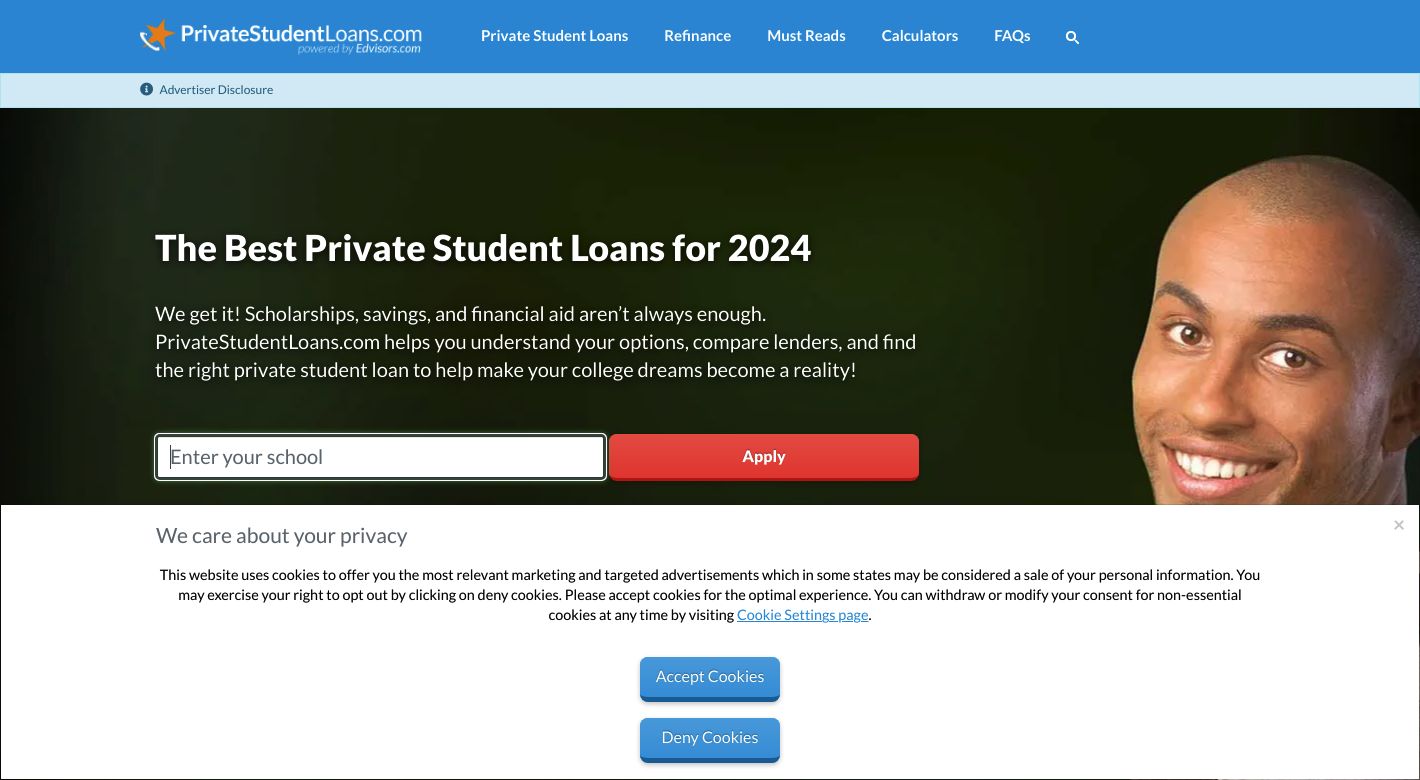 PrivateStudentLoans Website