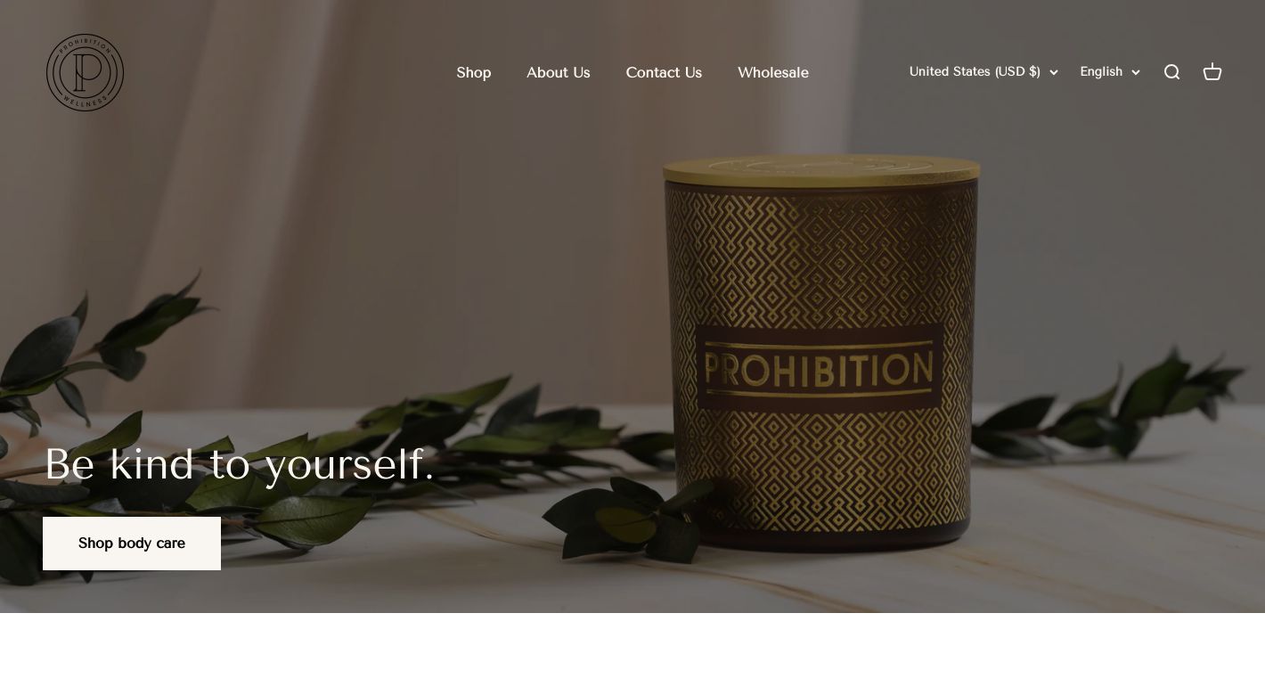 PROHIBITION Wellness Website