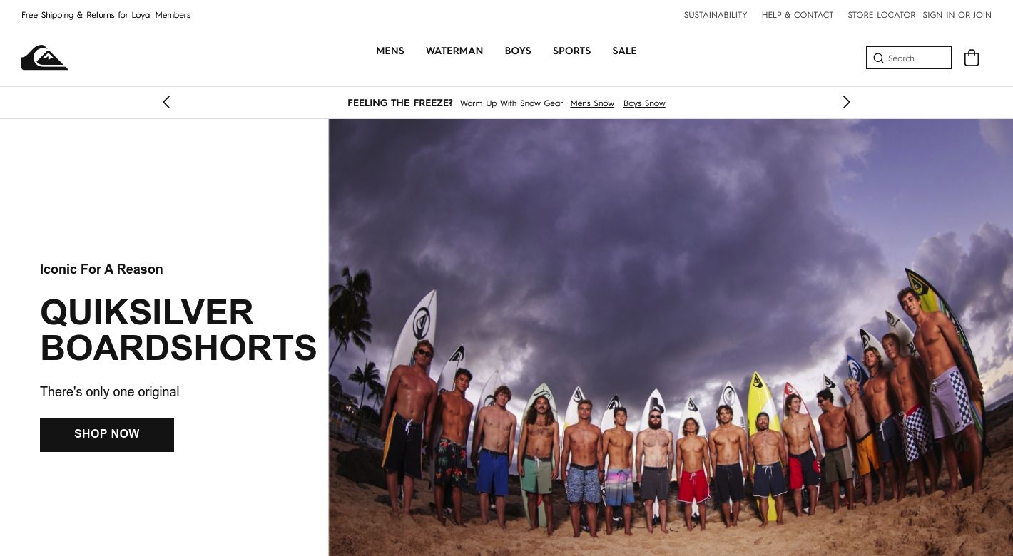 Quiksilver Website