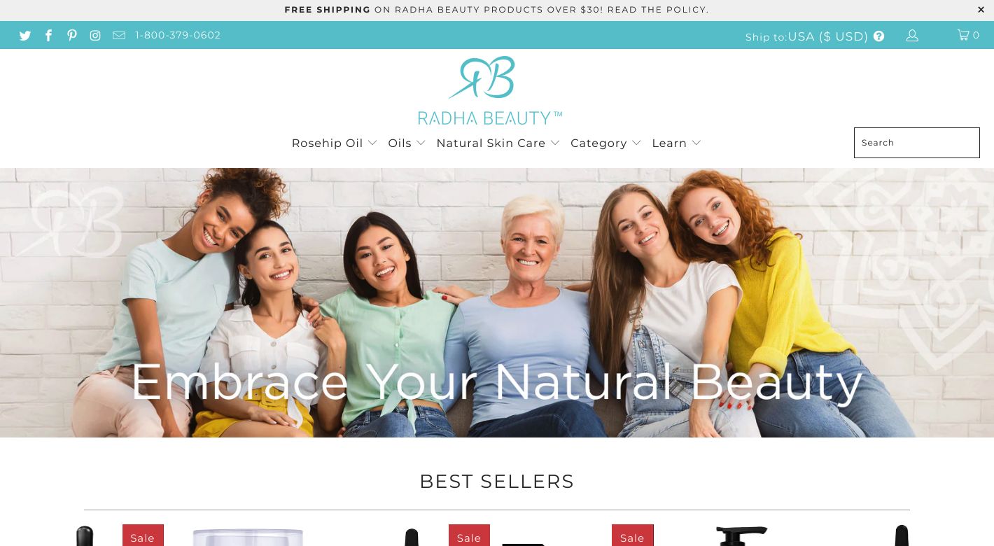 Radha Beauty Products Website