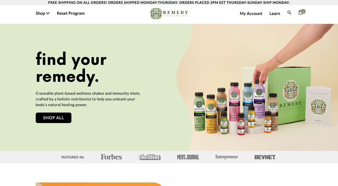 Remedy Organics Website