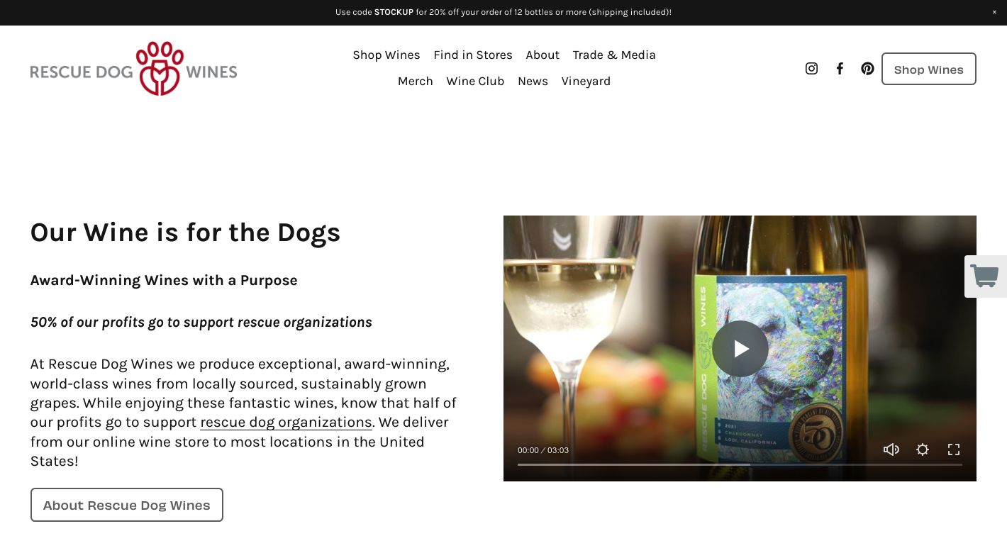 Rescue Dog Wines Website