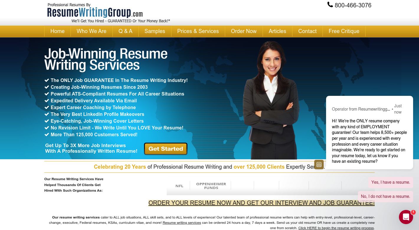 Resume Writing Group Website