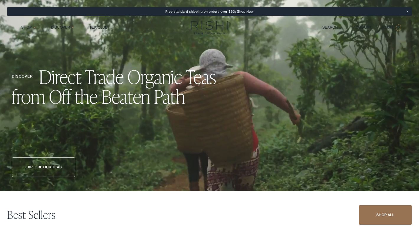 Rishi Tea & Botanicals Website