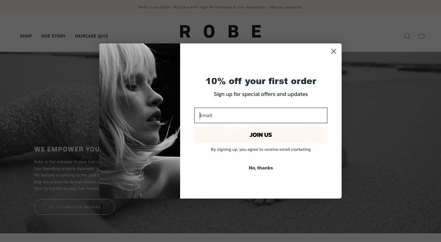 Robe Haircare Website