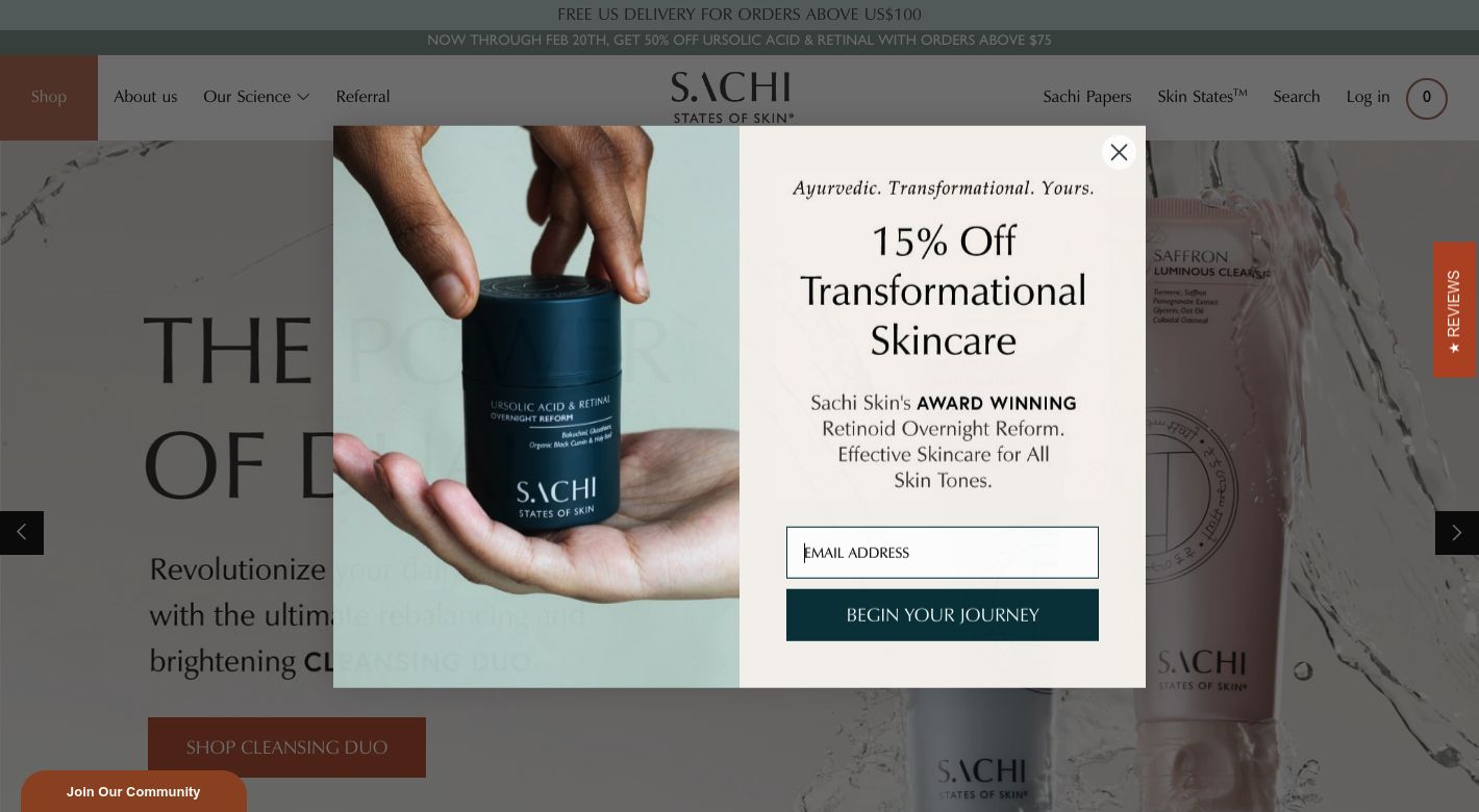 SACHI SKIN Website