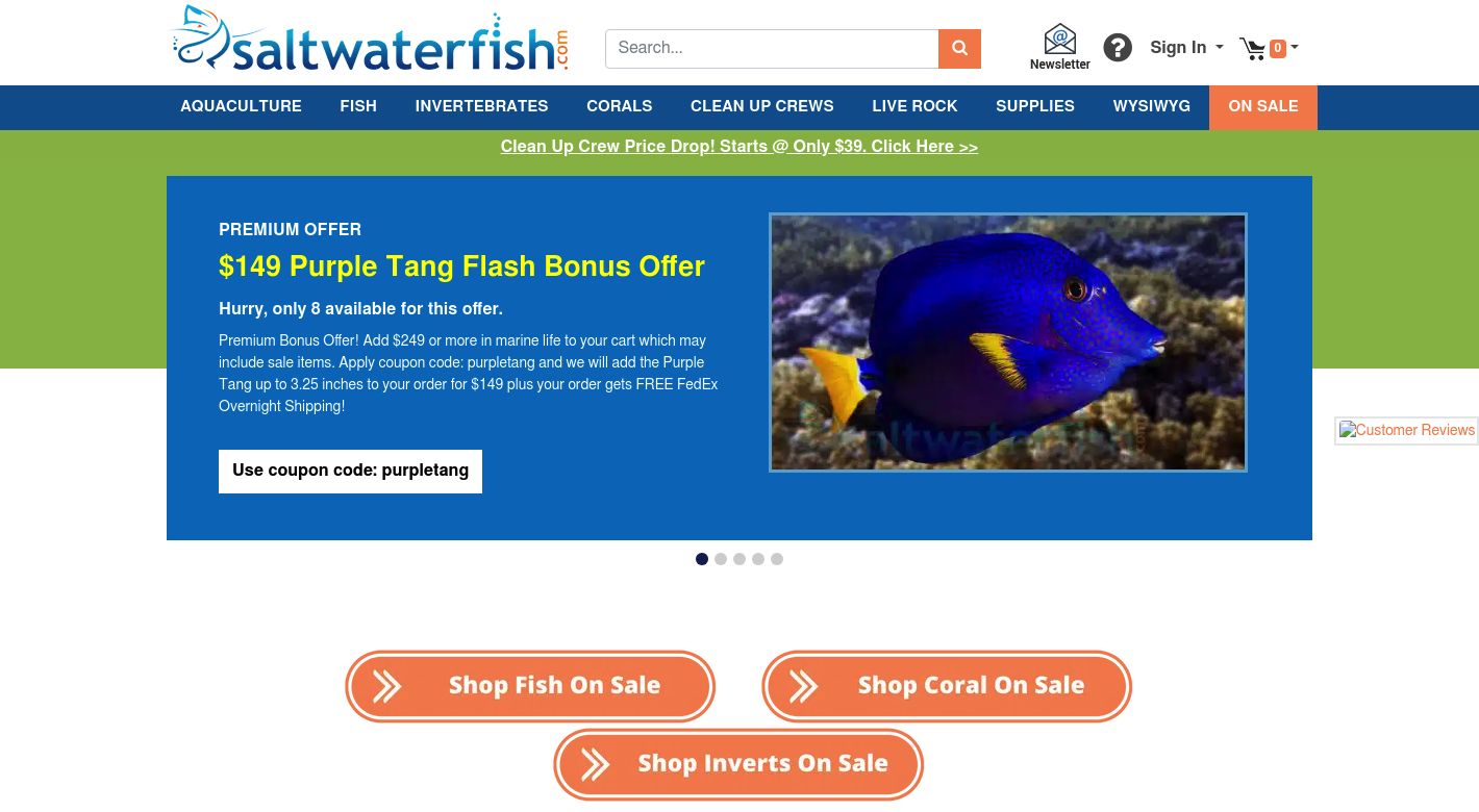Saltwaterfish.com Website