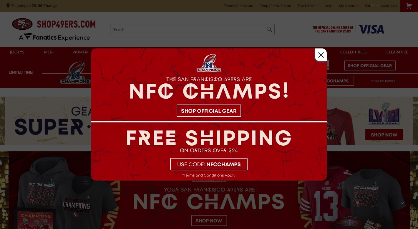 San Francisco 49ers Fan Shop Website