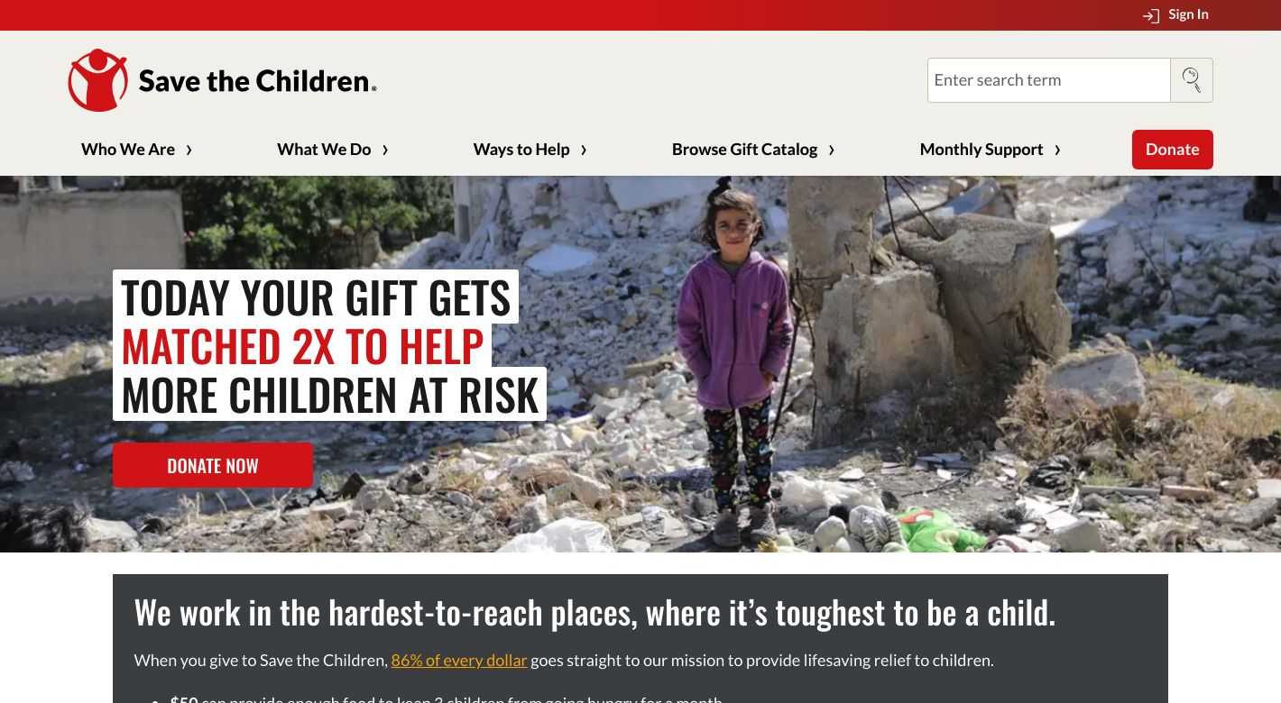 Save The Children Website