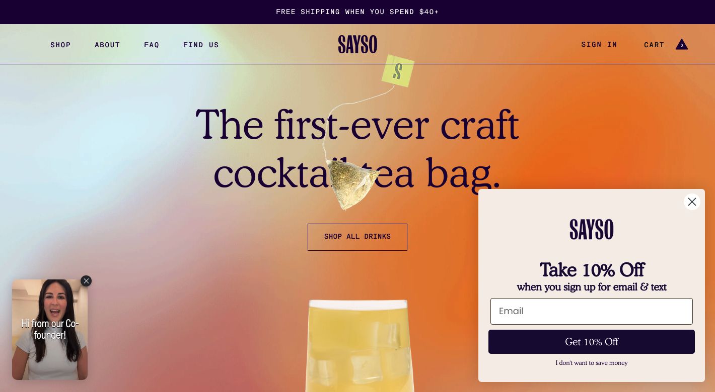Sayso Beverages Website
