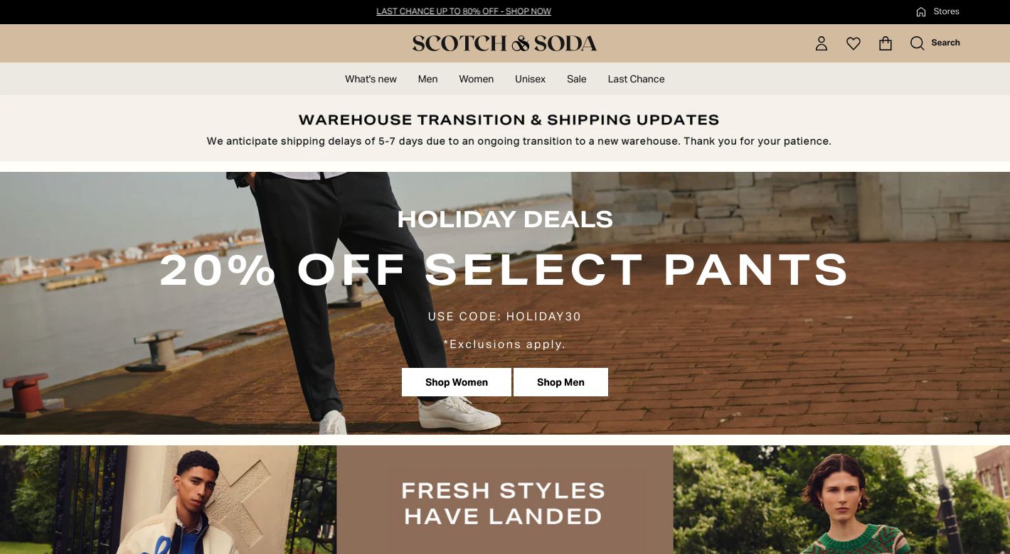 Scotch & Soda Website